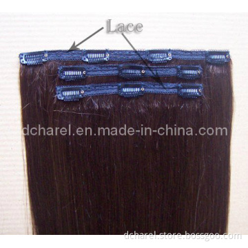 Clip in Hair Weft with Lace Band Triple Weft